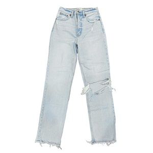 Abercrombie & Fitch 90s High Rise Straight Jeans, Light Wash